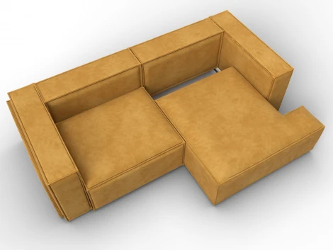 Диван угловой Лига-061 угол правый (ДСП,Брус,Фанера,Велюр/Желтый) Лига Диванов 131144