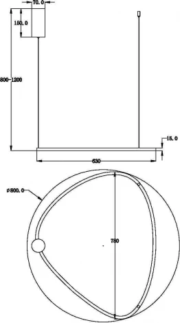 Подвесной светильник Glint MOD072PL-L36B3K Maytoni (LED, 220V, на тросе)