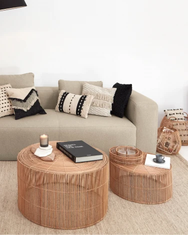 Набор Elmima из 2-х столиков из 100% ротанга с натуральной отделкой Ø 66 см и Ø 55 см La Forma (ex Julia Grup) арт.108739