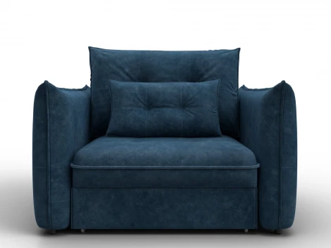 Кресло Лига-100 НПБ (ДСП,Фанера,Велюр/Синий) Лига Диванов 136991