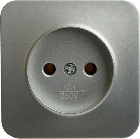 Розетка без заземления (серебро) Stekker София 49325