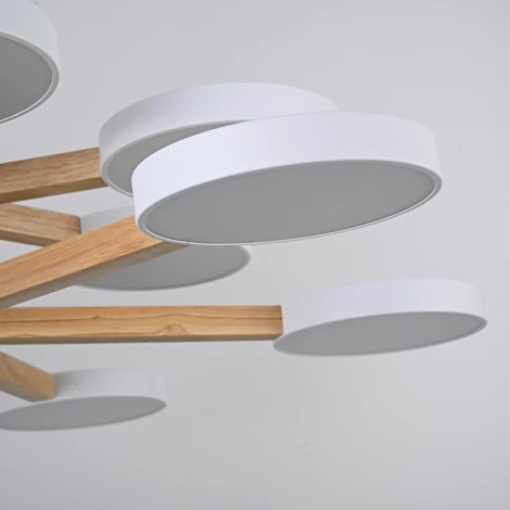 Потолочная люстра Wi-Fi на штанге Turna Dbl L12 White By ImperiumLoft Turna-Dbl01 (LED, 220V, голосовое управление, умный дом - Алиса)