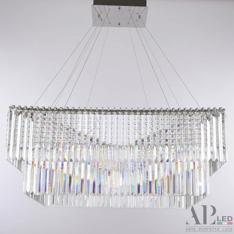 Подвесная люстра светодиодная APL LED Sicilia SH10.86.C.Ni.4000 (220V, хрусталь, на тросе)