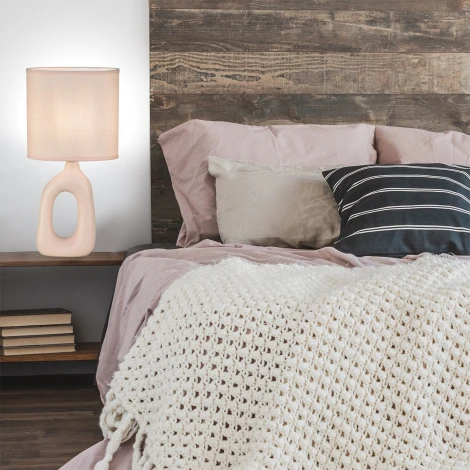 Настольная лампа Escada Sogeta 10159/T Rose 1x40Вт E14, керамика/ткань, розовый/розовый (220V)