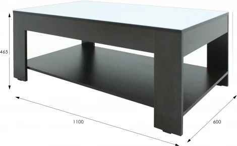 Стол журнальный BeautyStyle 26 венге/стекло белое от фабрики Mebelik