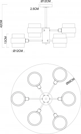 Потолочная люстра Arte Lamp Carlo A8205SP-6BK (220V)