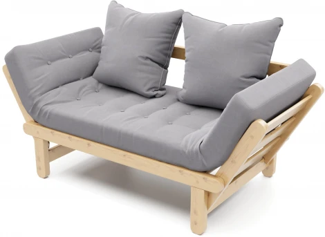 Кушетка Arsko Сламбер сосна серый велюр