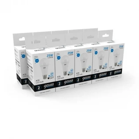 Лампочка светодиодная E27 25 Вт 2150 lm 6500K холодное белое свечение Gauss Elementary 73235