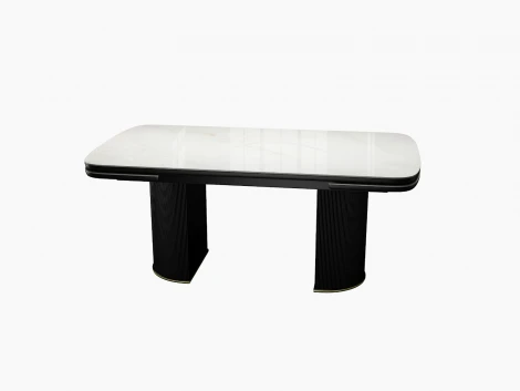 Стол DikLine EKP205 керамика К20 глянец, опоры МДФ черные/золото (2 уп.) 00-00082580