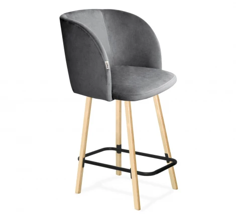 Стул полубарный Sheffilton SHT-ST33/S94-1 угольно-серый/прозр.лак/черн.муар 9034674602