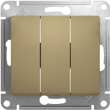 Выключатель встраиваемый трехклавишный (титан) Systeme Electric GSL000431