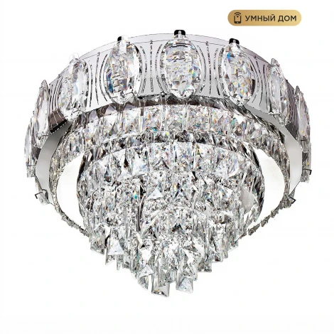 Потолочная люстра светодиодная хрустальная с пультом и управлением смарфоном с регулировкой цветовой температуры и яркости LED4U LED4U L9438-500 CR с УД