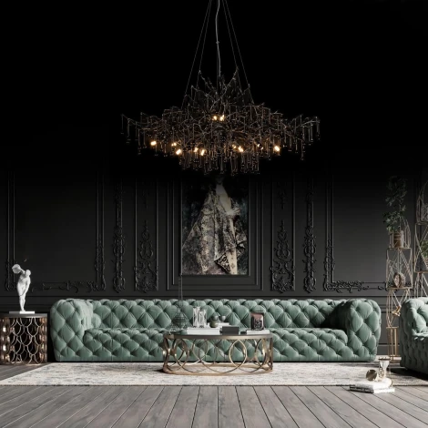 Подвесная люстра Loft It Bijout 10067/1500 BK (220V, на тросе, ветки)