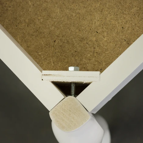 Банкетка Ретро с ящиком белый, ткань полоса синий Mebelik арт.007711