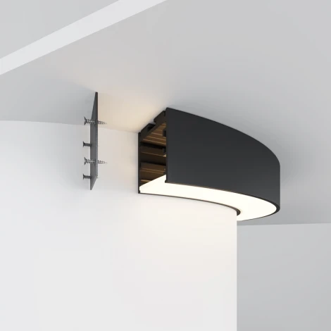 Радиусный профиль 35x35 320мм 1/4 круга черный Maytoni Радиусный профиль ALM-3535R-B-D-90°-0.3M