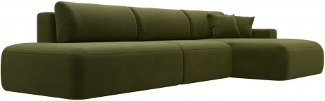 Диван угловой Лига-036 НПБ Модерн Лонг правый угол (Зеленый/Микровельвет) Лига Диванов арт.121419