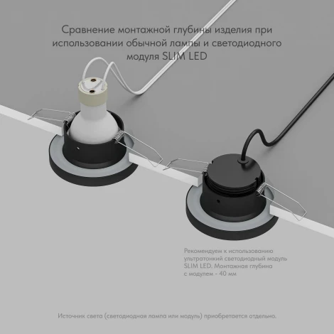 Встраиваемый точечный светильник Denkirs DK3012 DK3012-BK (220V, IP44)