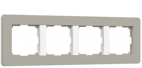 Рамка на 4 поста (дымчатый/белый, soft-touch) Werkel W0043067 (a067264)