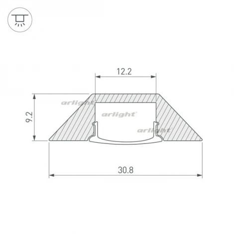 Профиль с экраном ALU-CORNER-2000 ANOD+FROST (Алюминий) 014900 Arlight