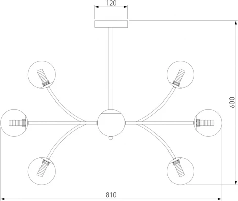 Потолочная люстра на штанге Eurosvet Astro 30179 матовое золото (220V, шар, шарики)