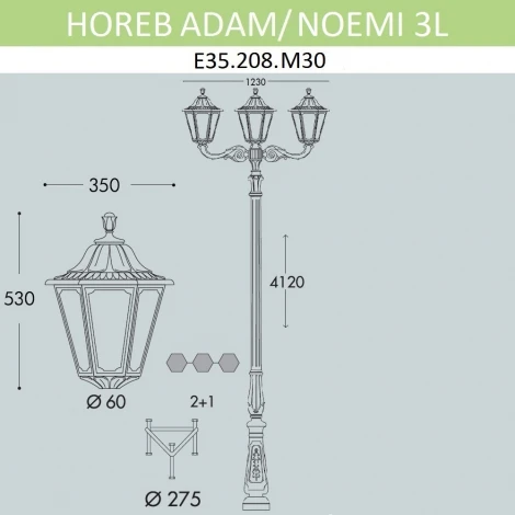 Наземный фонарь Fumagalli Noemi E35.208.M30.AXH27 (220V, IP55)
