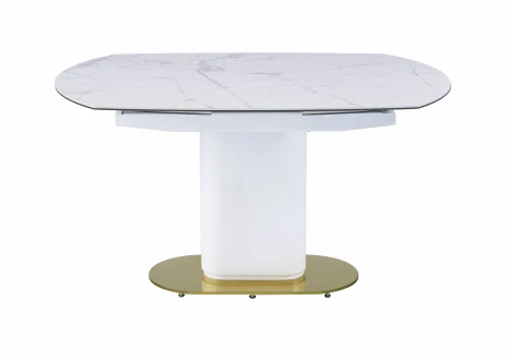 Стол обеденный IST-CASA раскладной Атриум MC22122DT, 140(200)х100х77 см, белый мрамор