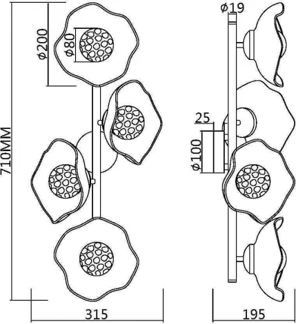 Бра Maytoni Miracle MOD207WL-04BS (220V, шарики)
