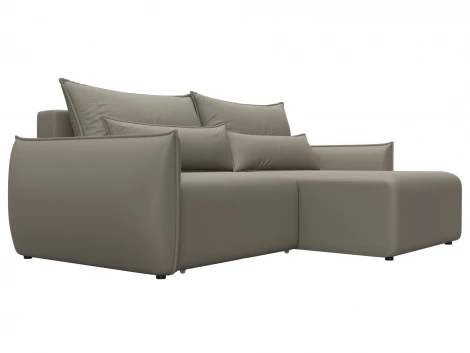 Диван угловой Лига-051 НПБ угол универсальный (ЛДСП,Брус,Фанера/Пластик/Экокожа/Бежевый) Лига Диванов 129886