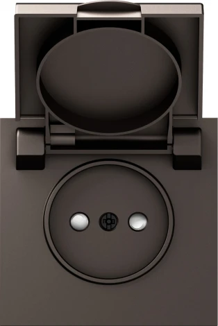 Накладка для розетки без заземления, с крышкой, 16A 250 В~, мокко IP44 Donel S08 DS43453