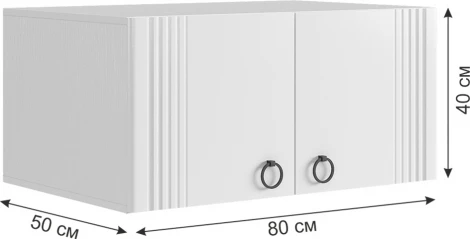 Ева Антресоль двухдверная116.01 Mebelson (ЛДСП/Светлое дерево,Белый) арт.UL.116-M.104.01.3101