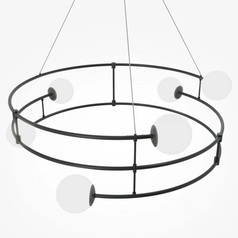 Подвесная люстра Maytoni Balance MOD317PL-06B (220V, на тросе, шарики, кольцо)