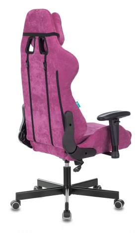 Кресло игровое Zombie VIKING KNIGHT Fabric малиновый Light-15 с подголов. крестовина металл