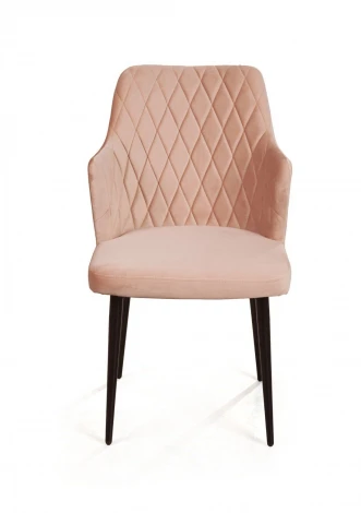 Стул с подлокотниками Hunt ромб, бархат бежевый 5 / чёрный конус Top Concept 74794