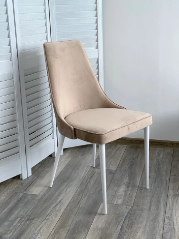 Стул NEPAL-P БЕЖЕВЫЙ #5, велюр/ белый каркас M-City 461MC03822