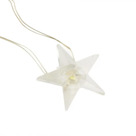 Светодиодная гирлянда линейная Звездочки на проволоке 2700К с питанием от батареек Feron CL589 51445