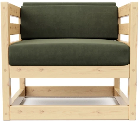 Кресло Arsko Магнус сосна велюр зеленый