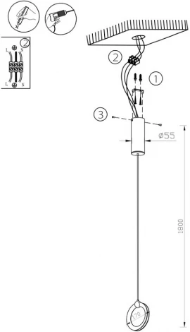 Подвесной светильник Lumien Hall Livin LH8028/1P-BK-PBK-SGD