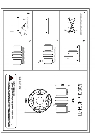 Потолочная люстра буше Newport 4350 4354/PL chrome (220V, хрусталь, круглые)