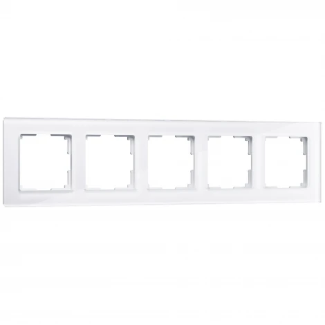 Рамка на 5 постов (белый,стекло) W0051101 (a051195)