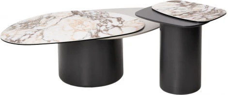 Стол кофейный NIKLAS TL-312 испанская керамика, стекло / МДФ окраш. /темно-серый МДФ каркас ®DISAUR (арт.626M05805)