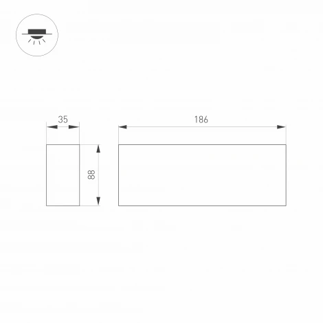Накладной линейный светильник LED SP-ORIENT-SURFACE-TC-S186x35-15W Day4000 (WH, 30 deg, 230V) (Arlight, IP20 Металл, 5 лет) 031860