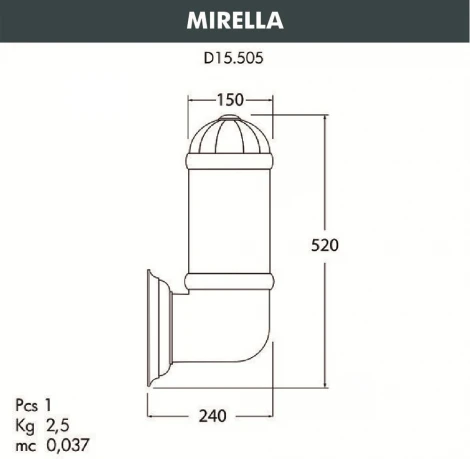 Настенный фонарь уличный Fumagalli Sauro D15.505.000.WYF1R (220V, круглые, IP55)