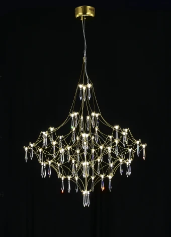 Подвесная люстра светодиодная с пультом и хрустальными подвесками Asfour MyFar Allegria MR2643-66P-76AP