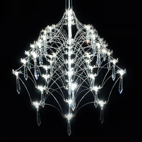 Подвесная люстра светодиодная хрустальная с пультом ILLUMICO IL2025-1430HX-69 Ether