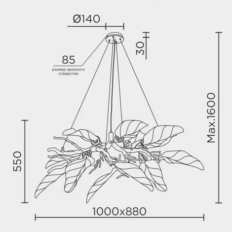 Подвесная люстра светодиодная Modelux ML.6800.12P