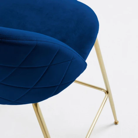 Барный стул Mystere синий бархат 76 см La Forma (ex Julia Grup) арт.071380