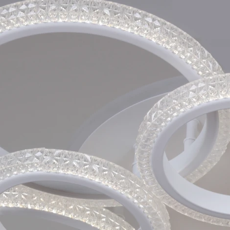 Потолочная люстра светодиодная на штанге с пультом с регулировкой цветовой температуры, яркости и ночным режимом с регулировкой цветовой температуры, яркости и ночным режимом Reluce 06333-0.3-5+5A WH (RGB)