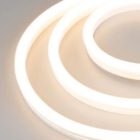 Светодиодная лента герметичная WAVE-SIDE-A120-12x25mm 230V Warm3000 (12 W/m, IP67, 50m, wire x2) (Arlight, Грибовидная форма) 051933