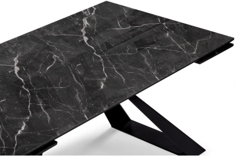 Стеклянный стол Woodville Маккарти 160(220)х90х75 дарк / черный 553532