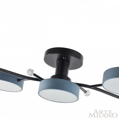 Потолочная люстра на штанге Arte Milano Ferrara 256606/5 Bk/Gr (LED, 220V, круглые)